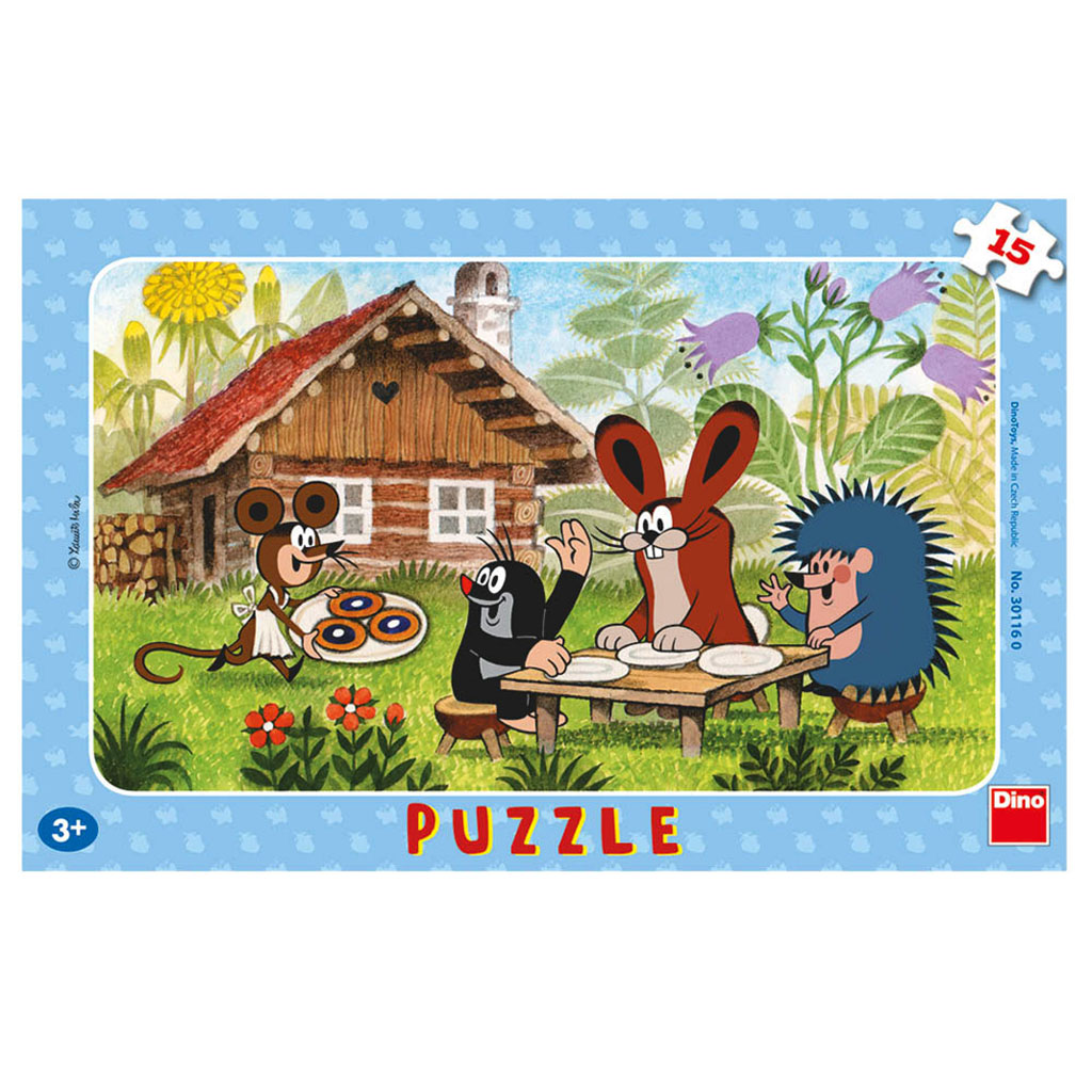 Dino Frame Puzzle 15 pc small, Little Mole