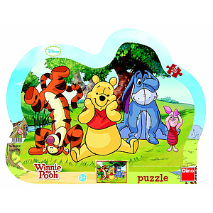 Dino Frame Puzzle silhouette 25 pc, Disney Winnie Pooh