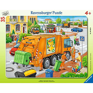 Ravensburger suur plaatpusle 35 tk Prügiauto