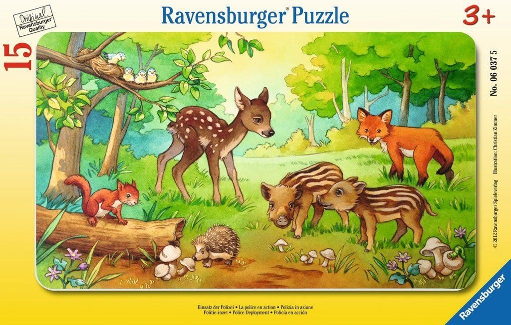 Ravensburger väike plaatpusle 15 tk  Metsloomakes..