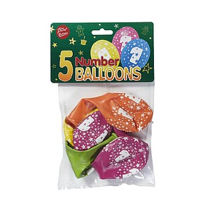 Bini Number 1 Balloons, 5 Pieces