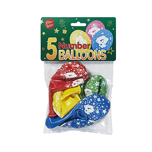 Bini Number 4 Balloons, 5 Pieces