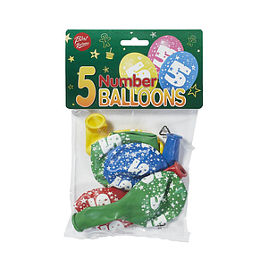 Bini Number 5 Balloons, 5 Pieces