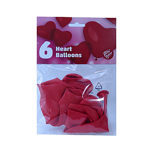 Bini Heart Balloons, 6 Pieces