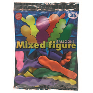 Bini Mixed Figure Balloons, 25 Pieces