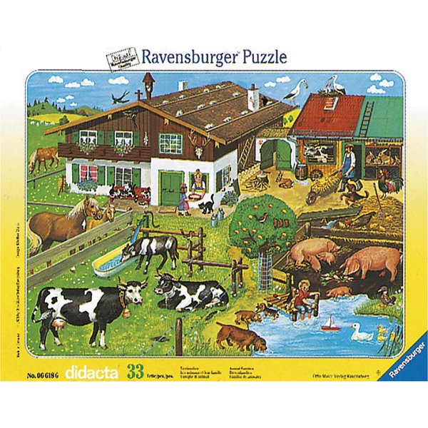 Ravensburger suur plaatpusle 33 tk Loomade perekon..