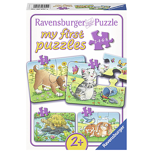 Ravensburger minu esimene pusle 2-4-6-8 tk Koer, kass, kilpkonn ja jänku
