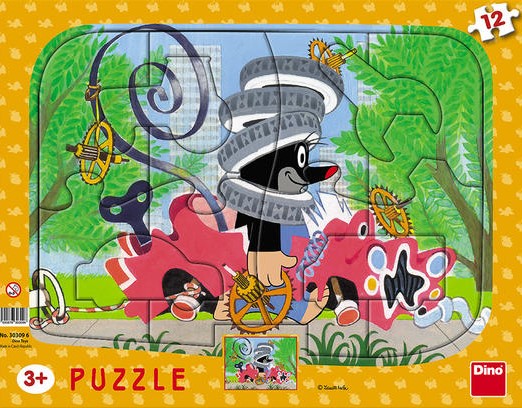 Dino Frame Puzzle 12 pc, The Little Mole