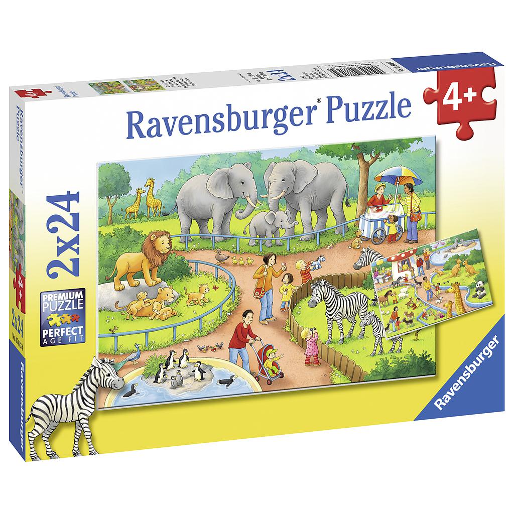 Ravensburger pusle 2x24 tk Päev loomaaias