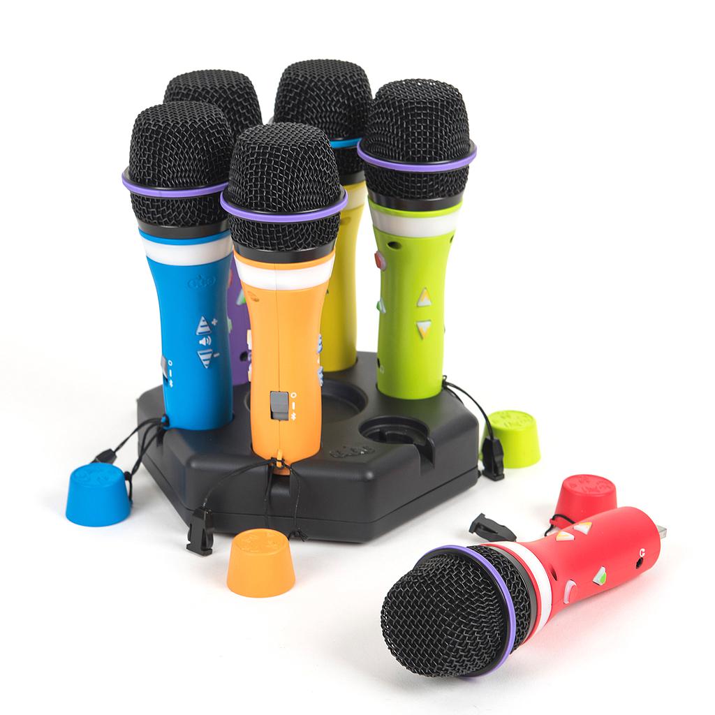 TTS Easi-Speak Recordable Bluetooth Rainbow Microphones 6pk