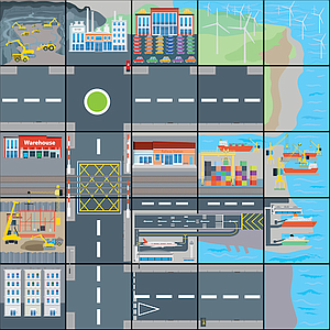 TTS Transport and Industry Bee-Bot Mat