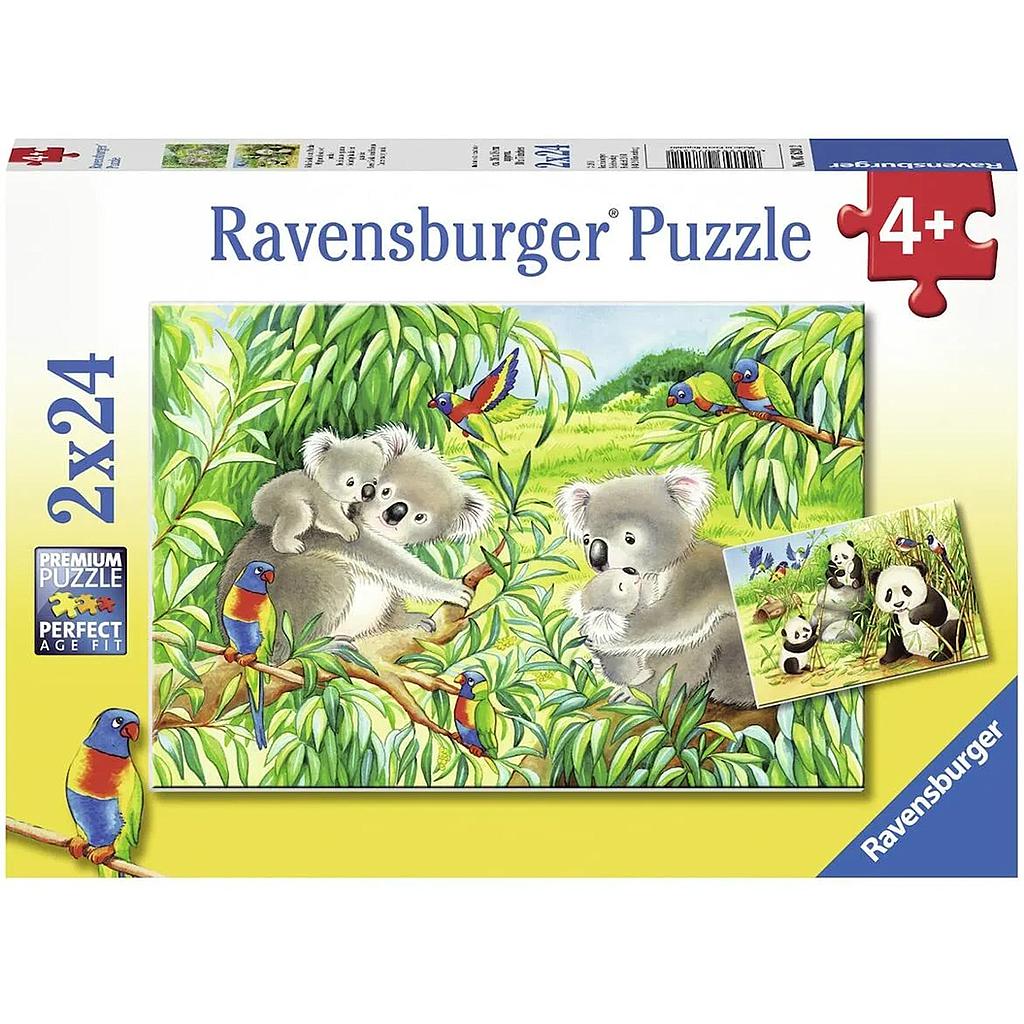 Ravensburger pusle 2x24 tk Koalad ja pandad