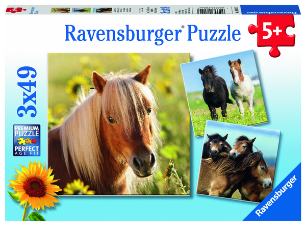 Ravensburger pusle 3x49 tk Hobused