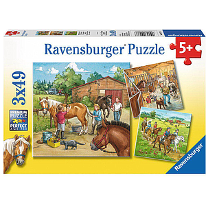 Ravensburger Puzzle 3x49 pc A Day with Horses Puzzle