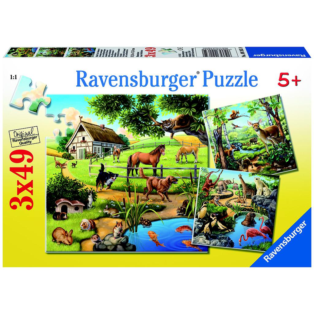 Ravensburger pusle 3x49 tk Loomad