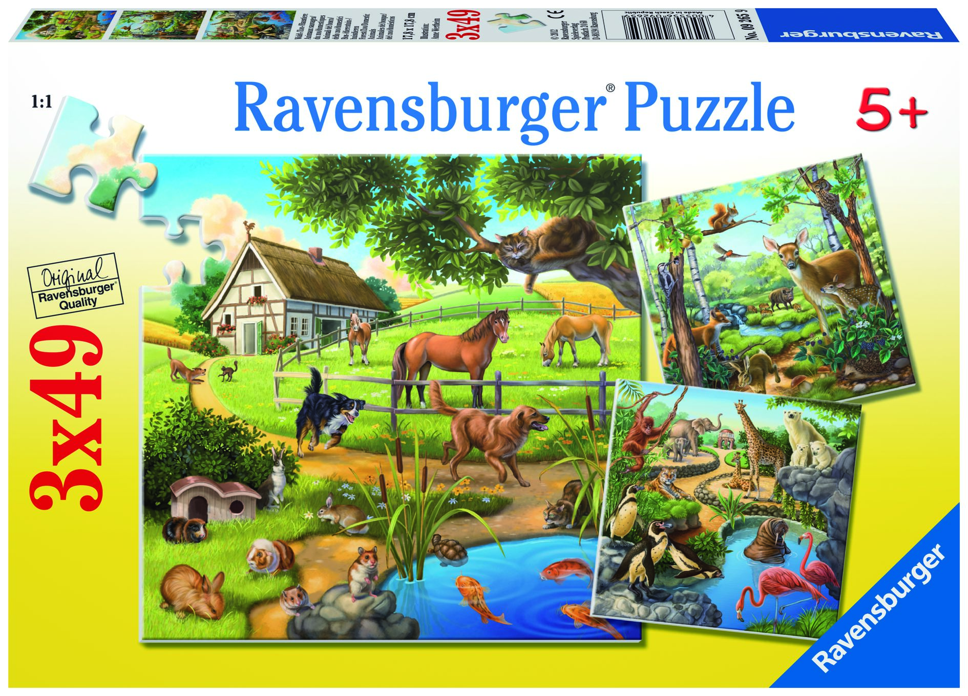 Ravensburger pusle 3x49 tk Loomad
