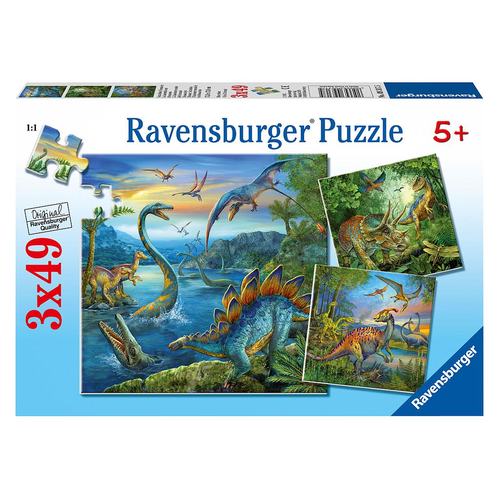 Ravensburger pusle 3x49 tk Dinosaurused