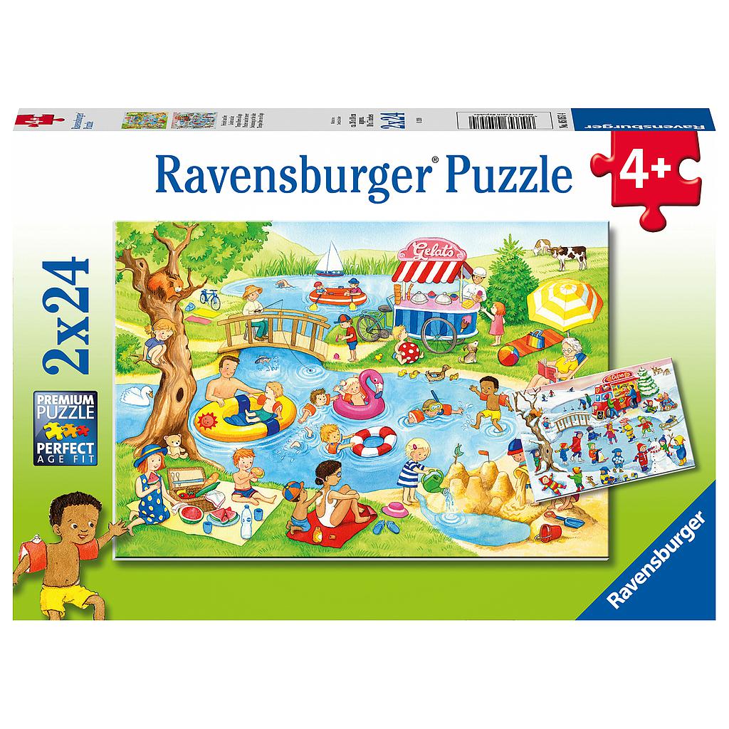 Ravensburger pusle  2x24 Järves ujumas