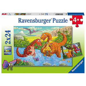 Ravensburger Puzzle 2x24 pc Dinosaurs at play 
