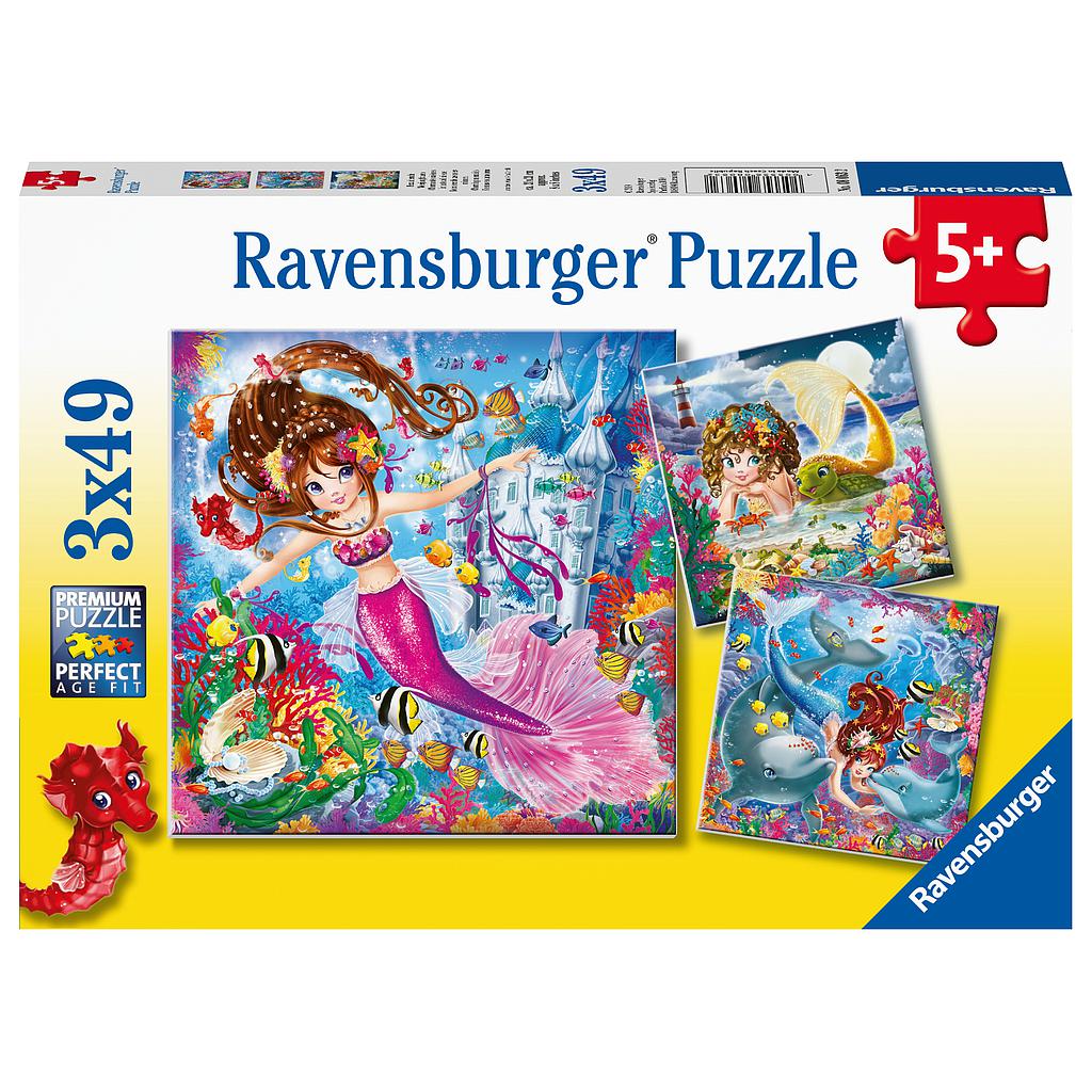 Ravensburger pusle  3x49 Kaunid merineitsid