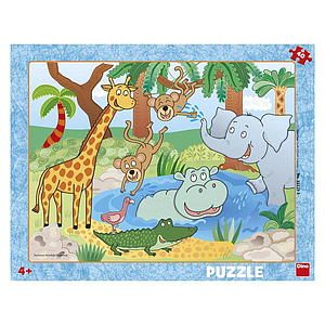 Dino Frame Puzzle 40 pc, Animals in Zoo