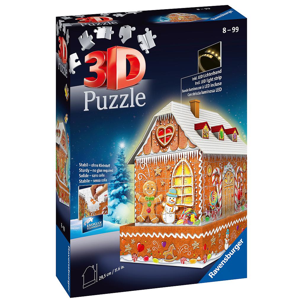 Ravensburger 3D pimedas helendav pusle Piparkoogi..