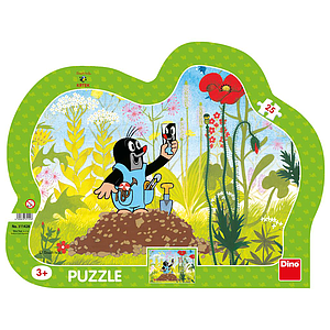 Dino Frame Puzzle 25 pc silhouette, Little Mole