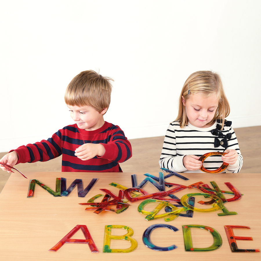 TTS Squidgy Sparkle Transparent Gel Alphabet Letters