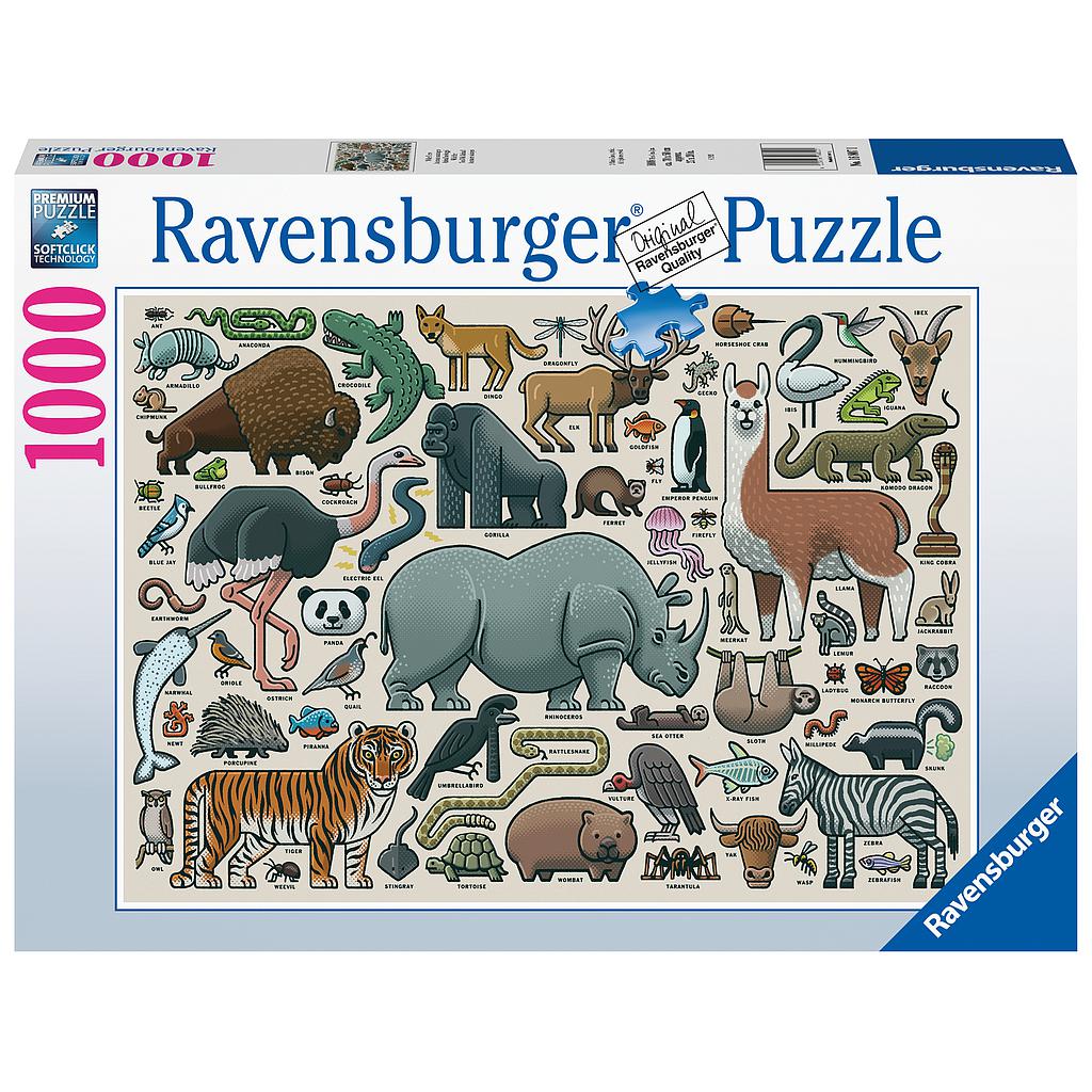 Ravensburger pusle 1000 tk Metsikud loomad 