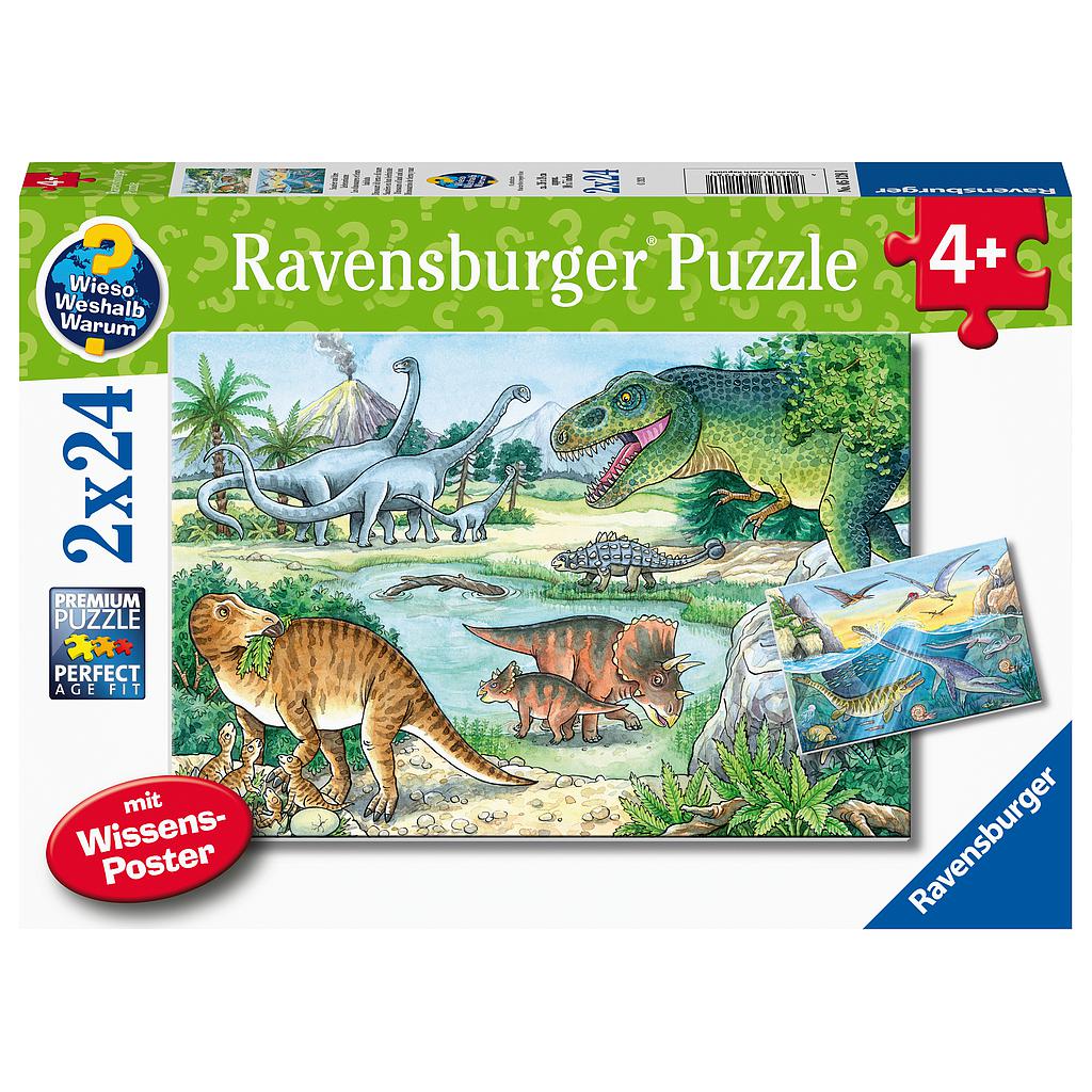 Ravensburger pusle 2x24 Dinosaurused