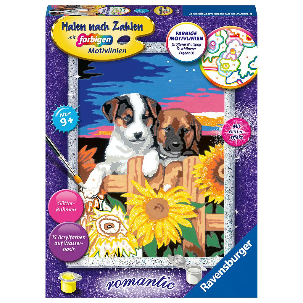 Ravensburger Painting by Numbers Puppies in the Sunset