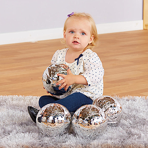 TTS Super Shiny Silver Sensory Balls 4pk