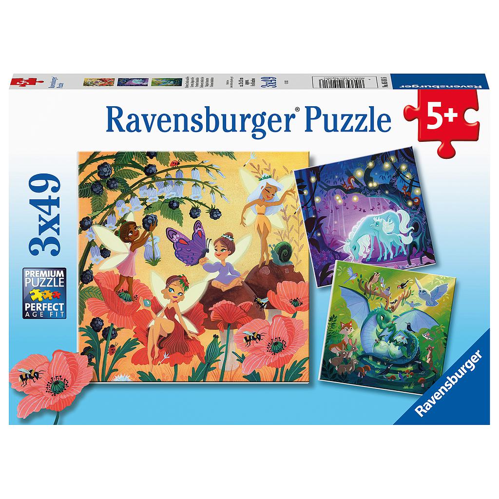 Ravensburger pusle 3x49 tk Maagilised tegelased