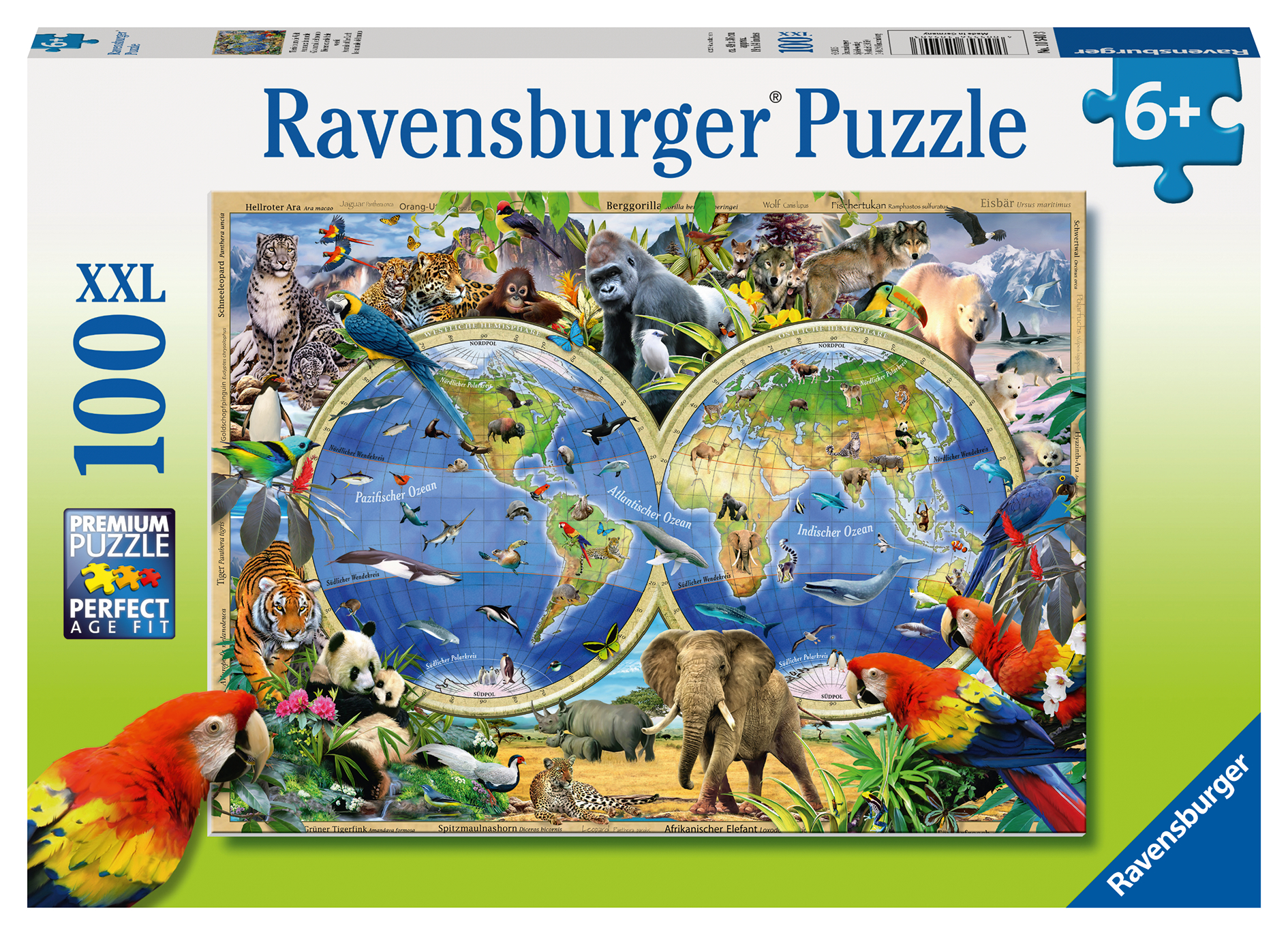 Ravensburger pusle 100 tk Maailmaloomad