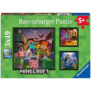 Ravenburgeri pusle 3x49 tk Minecraft