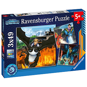 Ravenburgeri Puzzle 3x49 pc How to train your dragon.