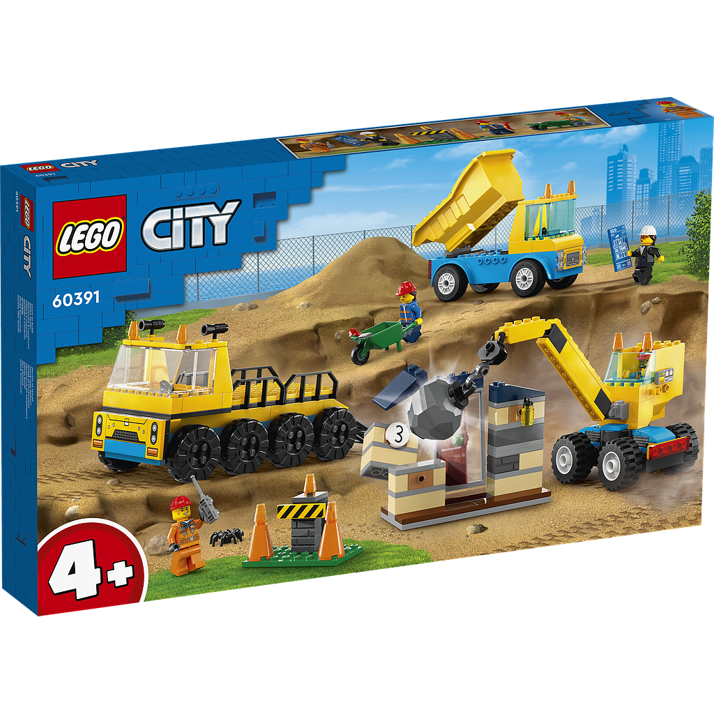 LEGO City Construction Trucks and Wrecking Ball Crane