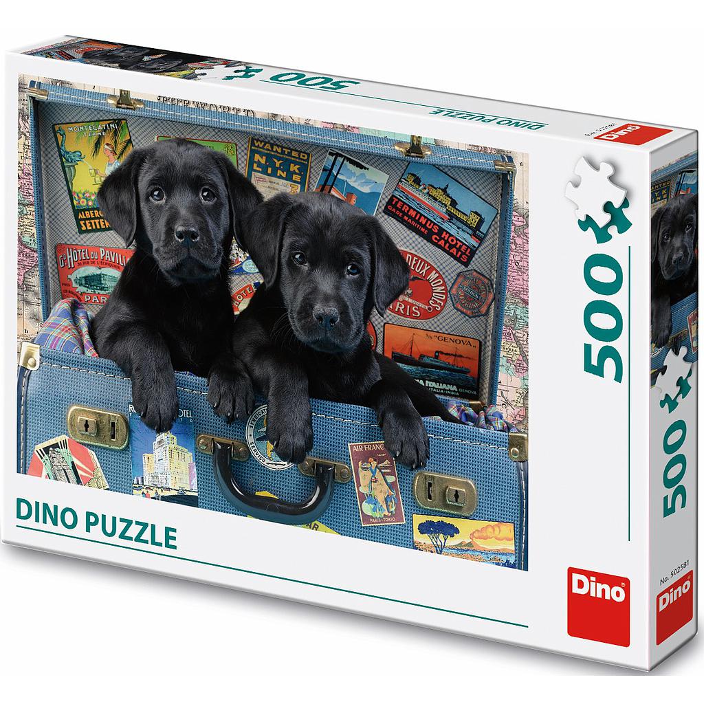 Dino puzzle 500 Pc Puppies in a Suitcase