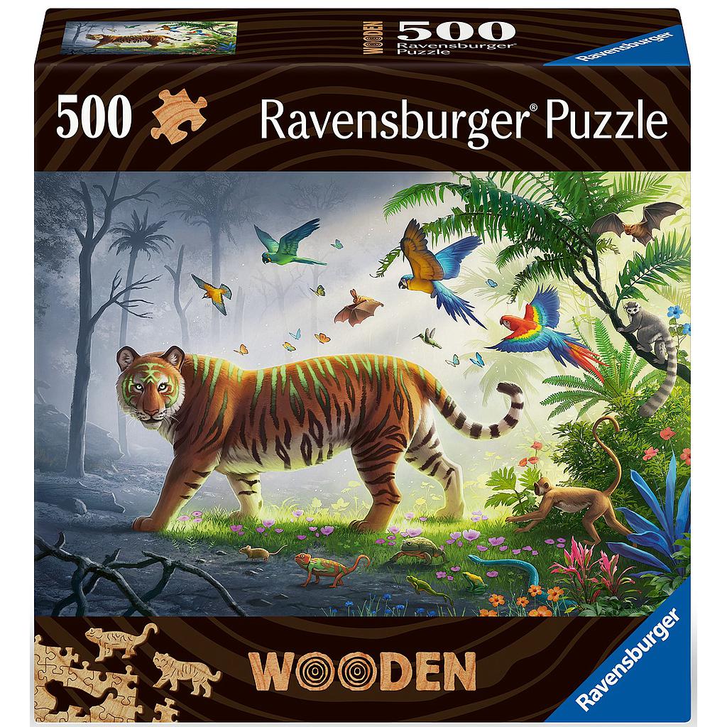 Ravensburger Wooden Puzzle 500 pc Tiger in the Jungle