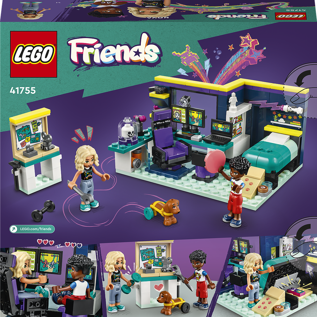 Lego Friends Nova's Room Gaming Bedroom Playset 41755 : Target