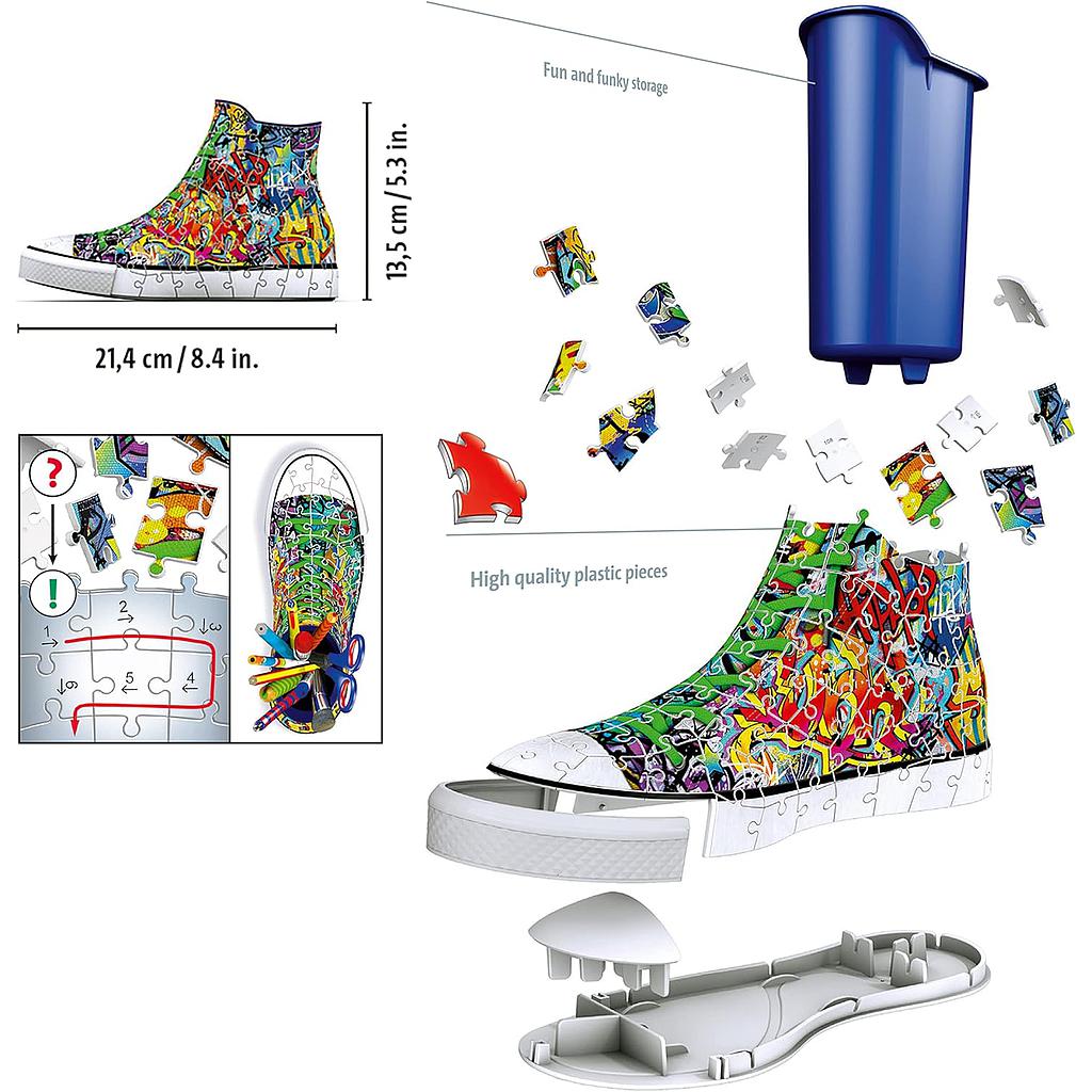 Graffiti sneaker top 3d puzzle