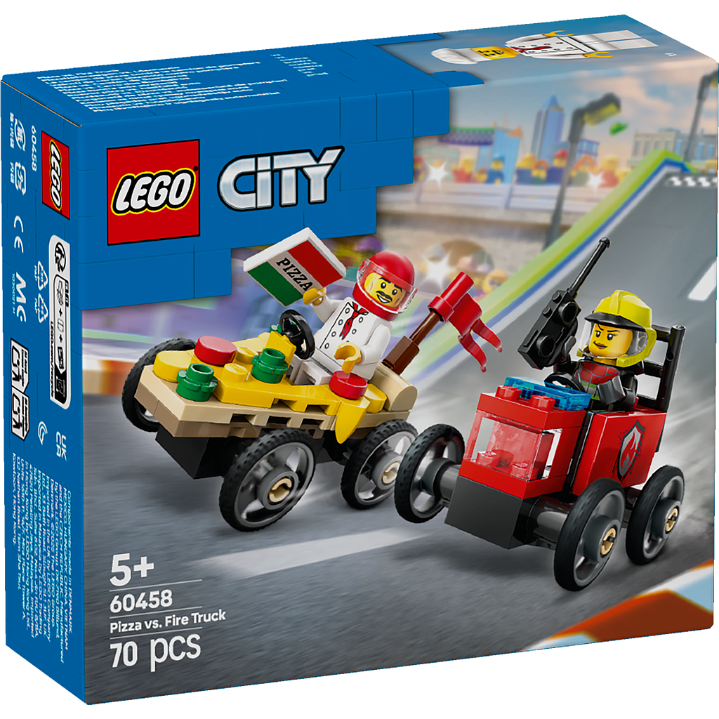 LEGO City Pizza vs. Fire Truck Race Car Pack