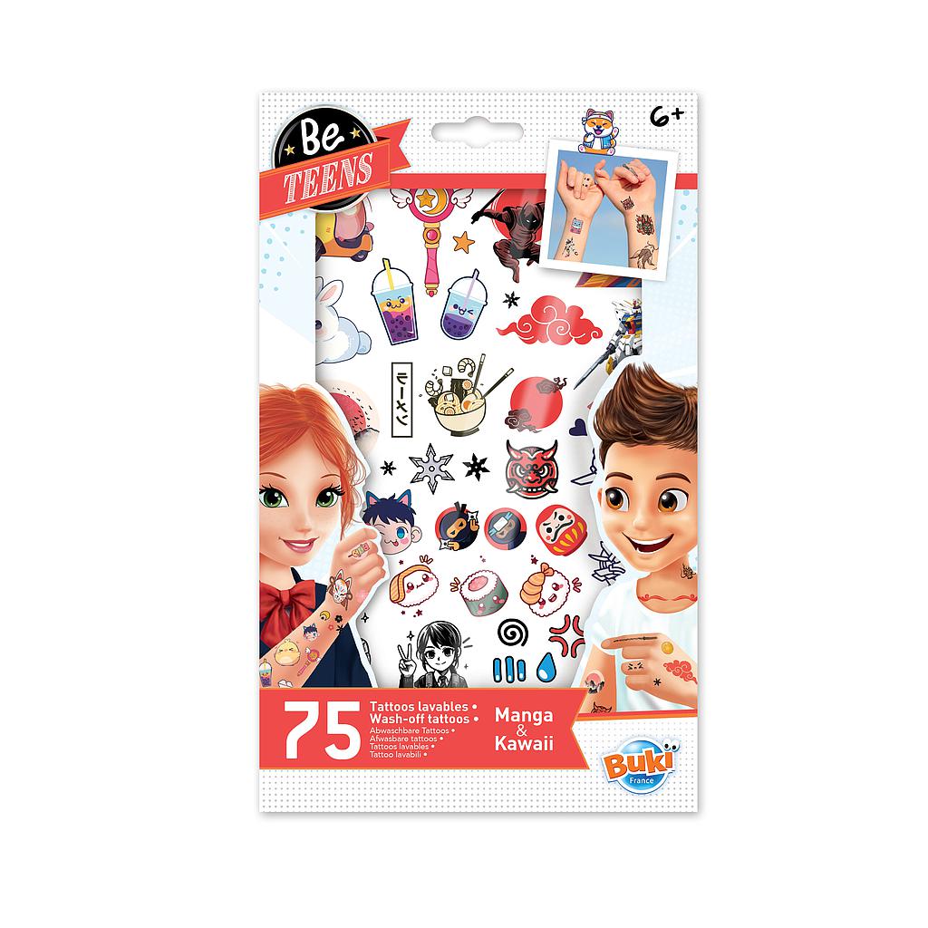 Buki Washable Tattoo Set Manga Style 75 pc