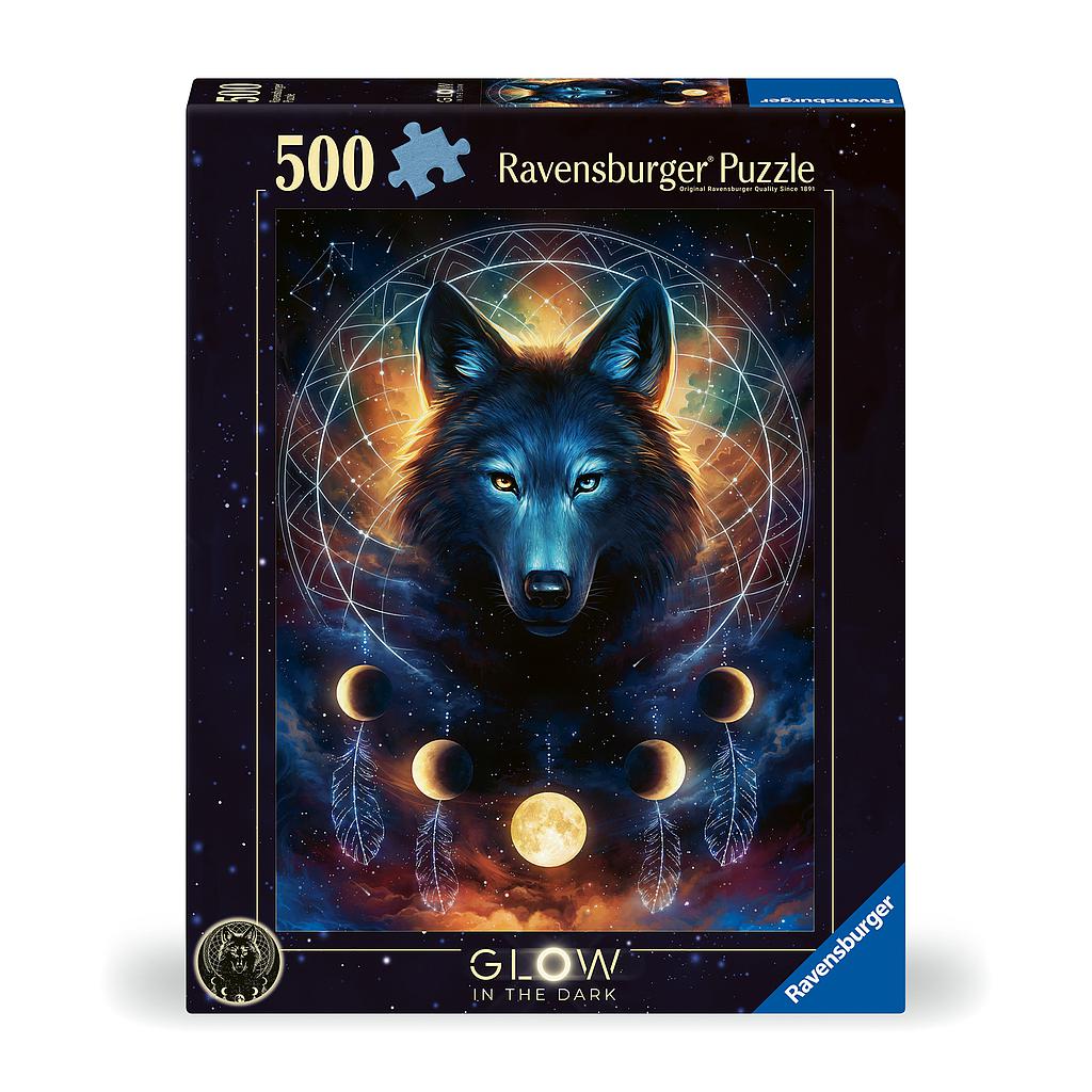 Ravensburger Glow In The Dark Puzzle 500 Pieces: Lunar Wolf