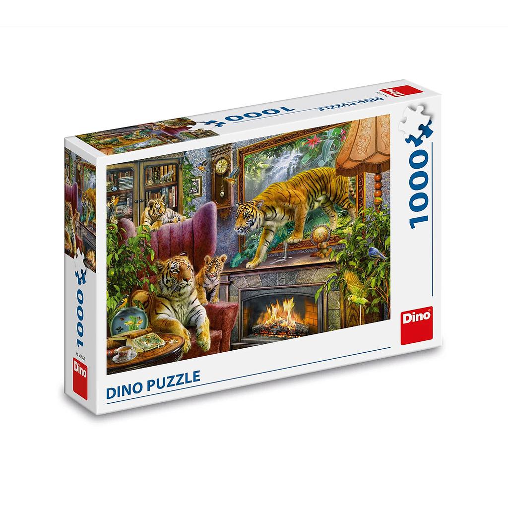 Dino Puzzle 1000 Pieces: Tigers awaken to life