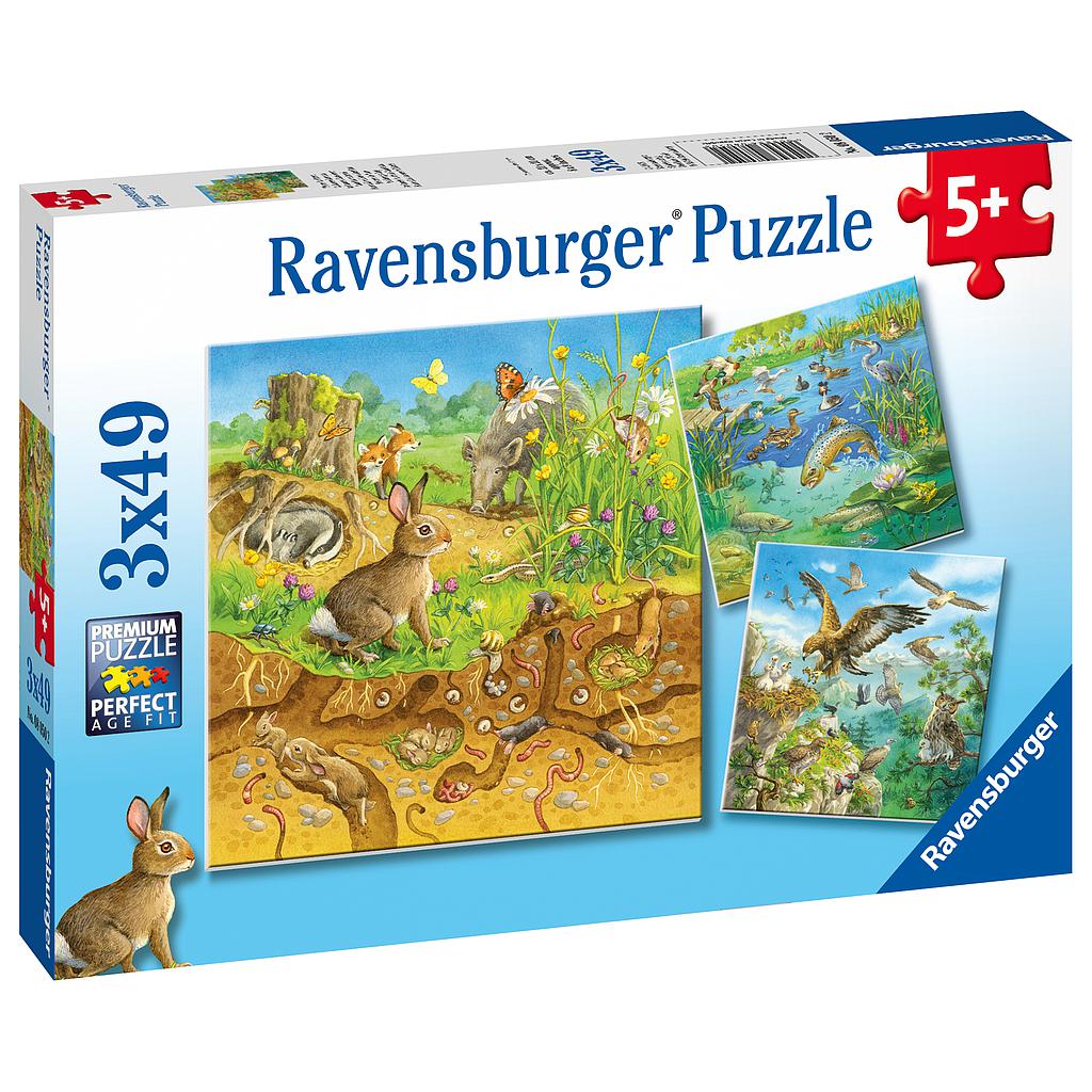 Ravensburger Puzzle 3x49 pc Animals