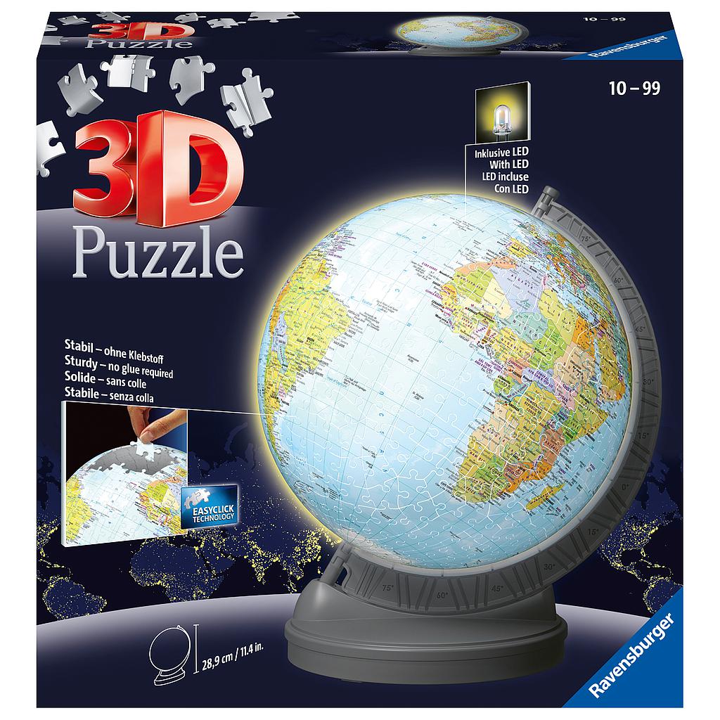 Ravensburger 3D Puzzle Ball Globe with Lighting 540 pc
